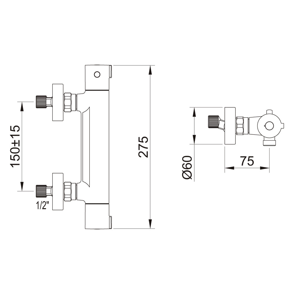 Thermostatic Shower Mixer Up! Urban Black