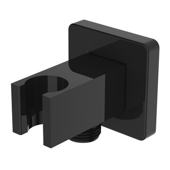 Wall hose bib outlet Square with holder Black